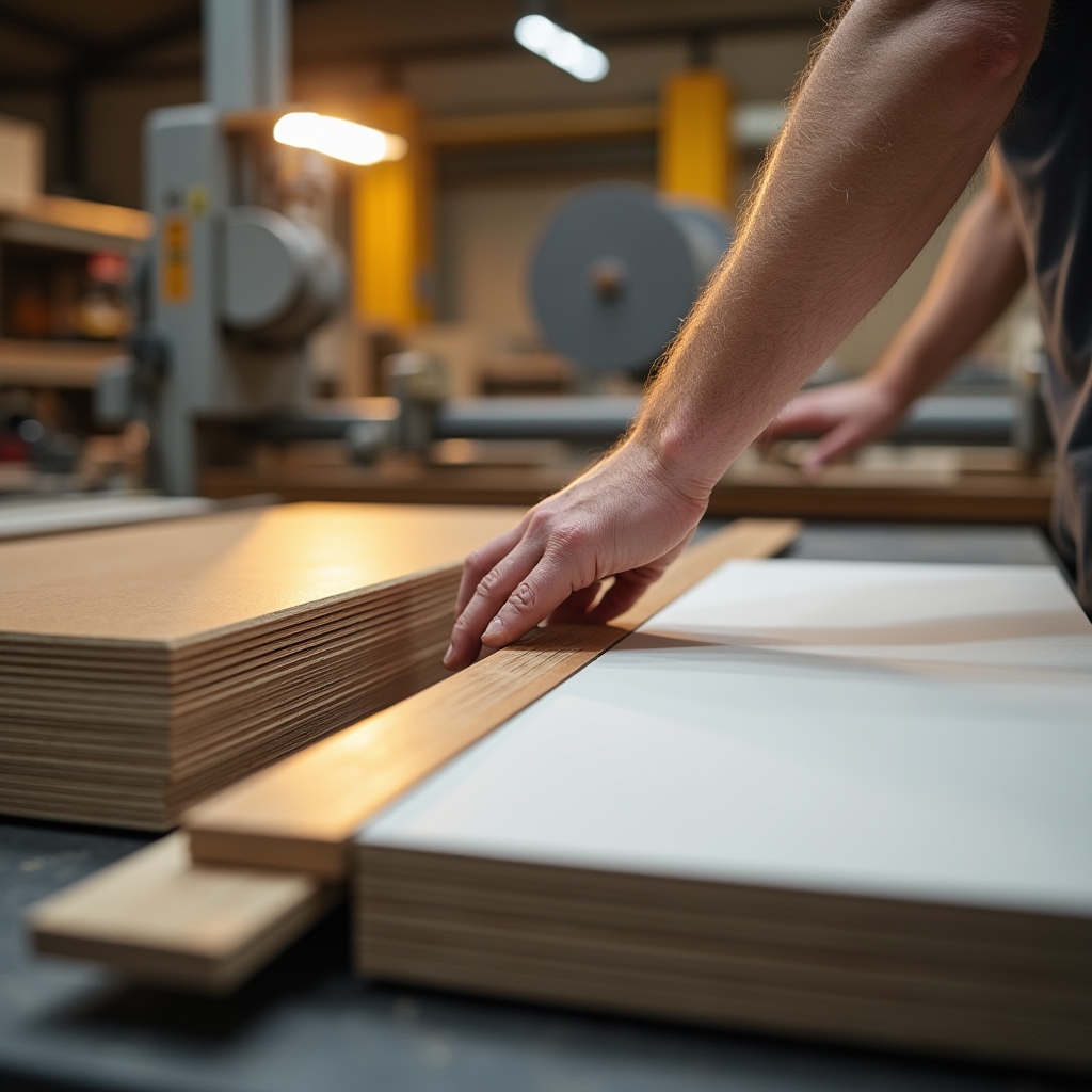 Bútorlapok és munkalapok vágása műhelyben